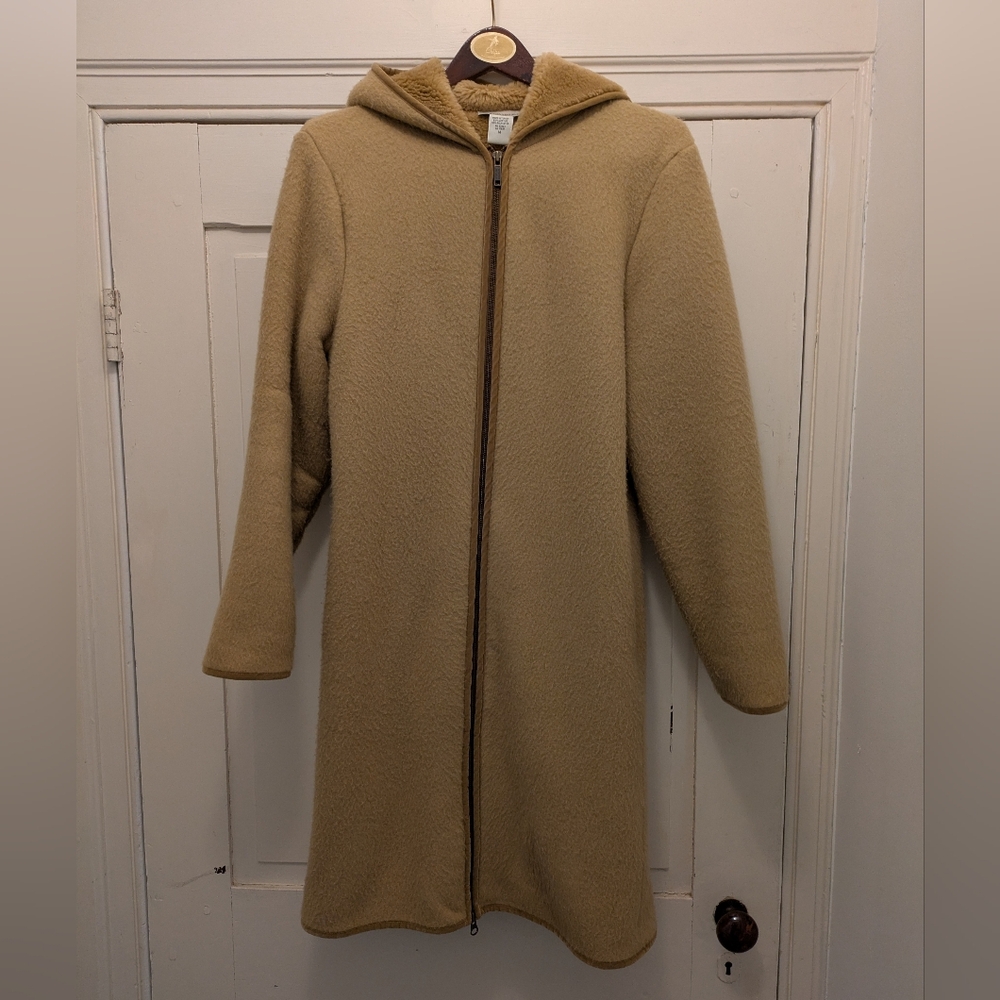 Banana Republic Tan Lana Coat w/ Hood- M